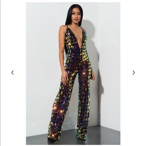 AKIRA Sequined jumpsuit SMALL   GORGEOUS